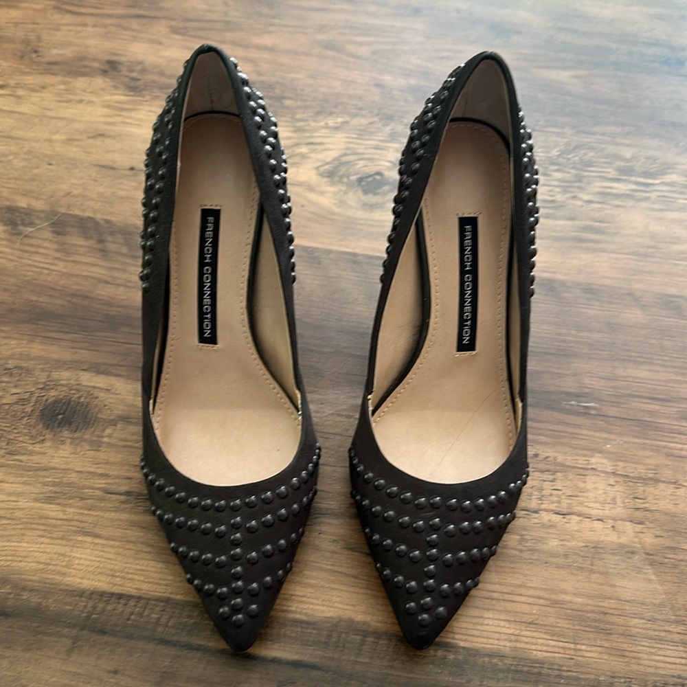 NEW French Connection Studded Grey Heels | Size 7.5